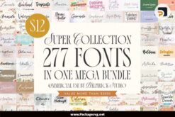Super Collection 277 Fonts in One Mega Bundle Digital Download LC7GGBJM