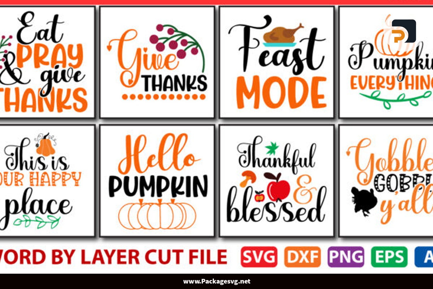 Thanksgiving Bundle SVG PNG EPS DXF JPG AI