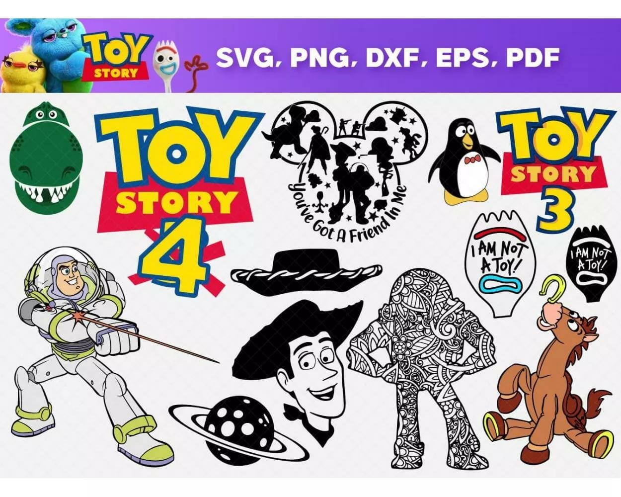 125+ Designs Cartoon SVG PNG EPS DXF PDF Digital Download|||||||||