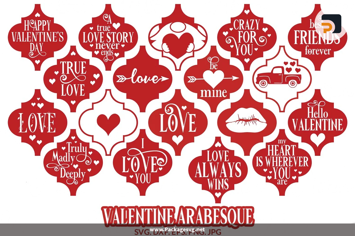 Valentine Arabesque SVG Bundle