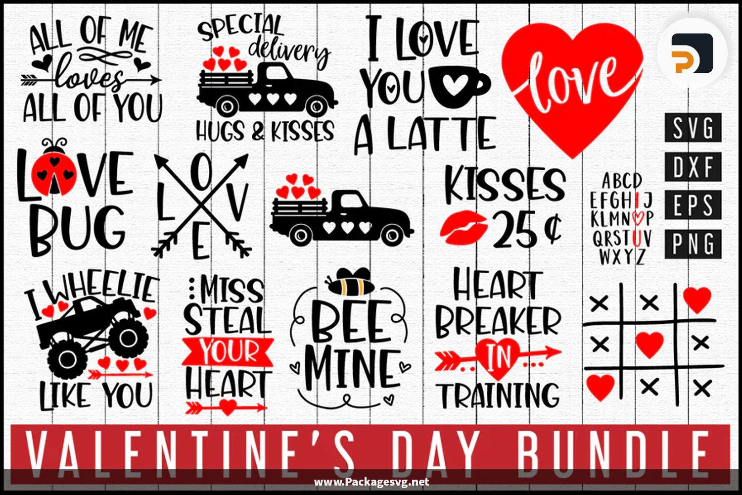 Valentine's Day Bundle SVG PNG EPS DXF