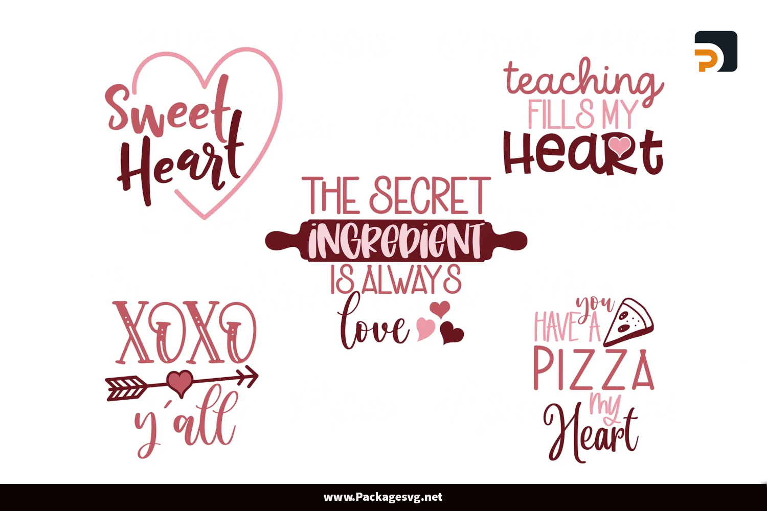 20 Love Designs SVG PNG DXF EPS JPG Digital Download|Valentine's Day SVG Bundle