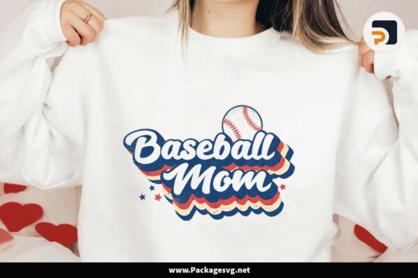 Vintage Baseball Mom Sublimation PNG