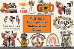 Vintage Flower Christian Sublimation Bundle PNG Digital Download LCPX16P5