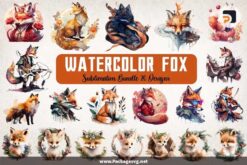 Watercolor Fox Sublimation Bundle