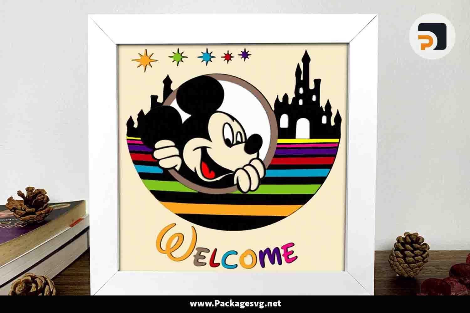 Welcome Mickey Mouse Shadow Box SVG