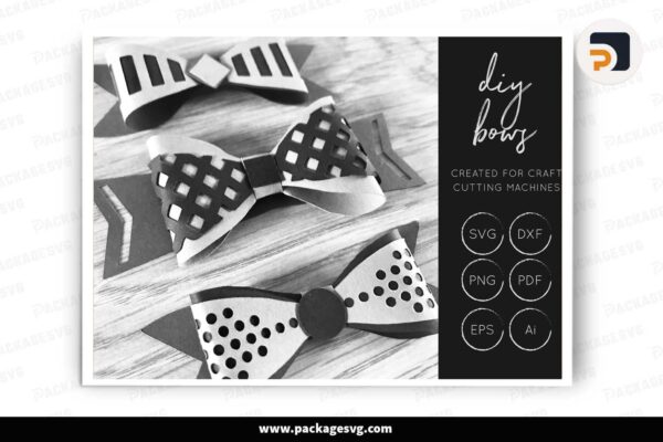 3D Bow Cut Files, SVG Template For Cricut Free Download