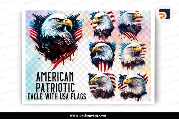 American Patriotic Eagle, USA Flags T-Shirt Design Free Download