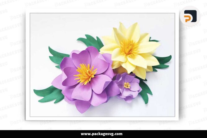 Artificial Water Lily Paper, SVG Template For Cricut LHHCL80K