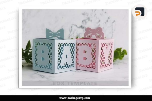 Baby Shower Favor Box, SVG Template For Cricut Free Download