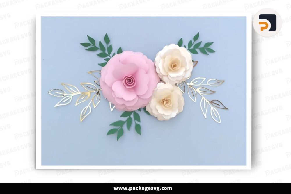 Beautiful Flower Papercut, SVG Template For Cricut LI178PNB