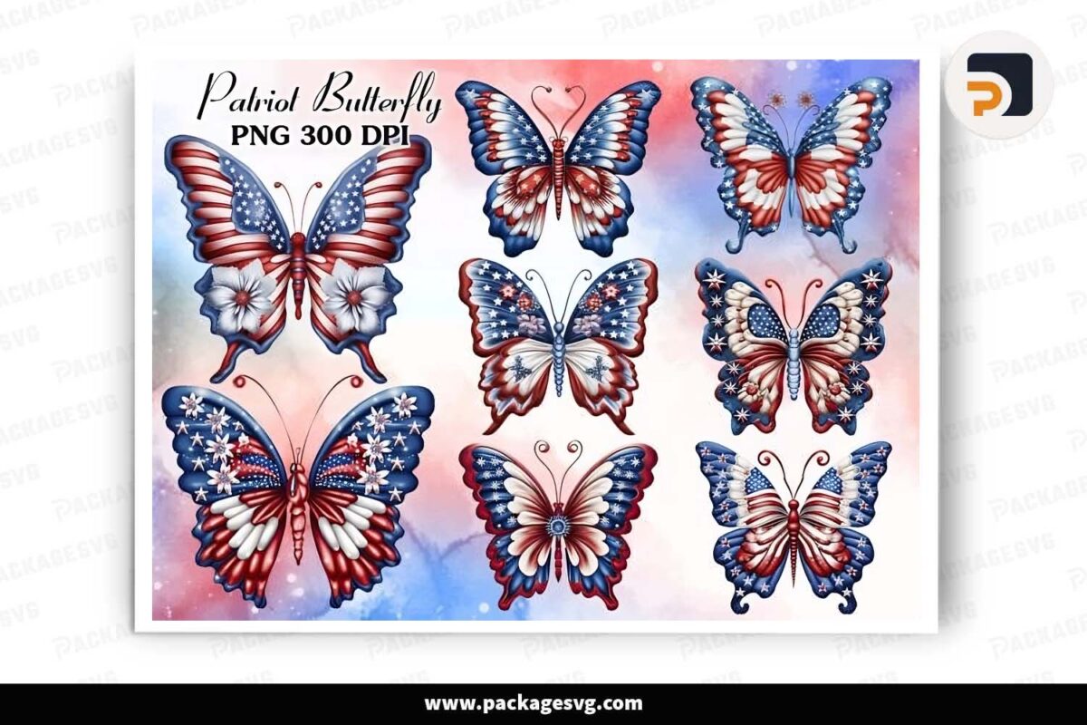 Butterfly 4th of July Sublimation Bundle Free Download