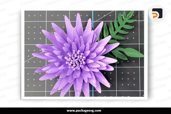 Chrysanthem Flower Paper, SVG Template For Cricut