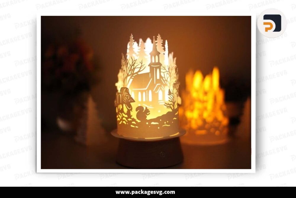 Church Paper Lanterns, Merry Christmas Template For Cricut LI1E5MS8