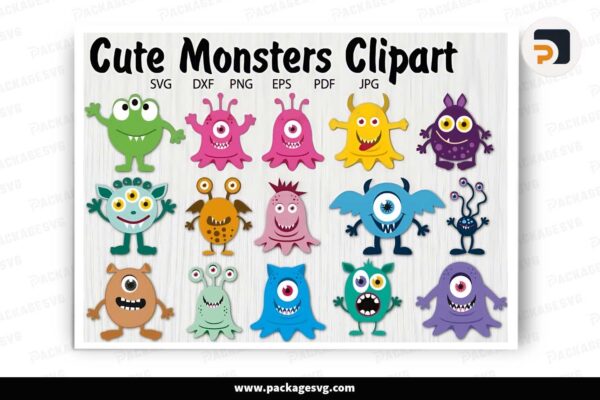 Cute Monsters Vector Clipart Free Download