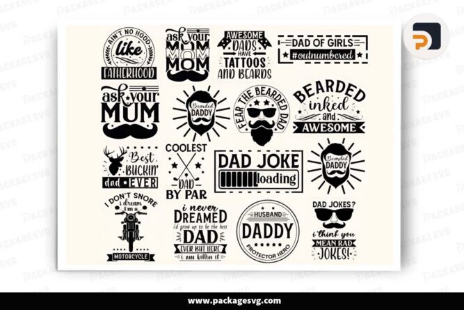Dad SVG Bundle, 15 Father's Day T-Shirt Designs LI8AIBCF