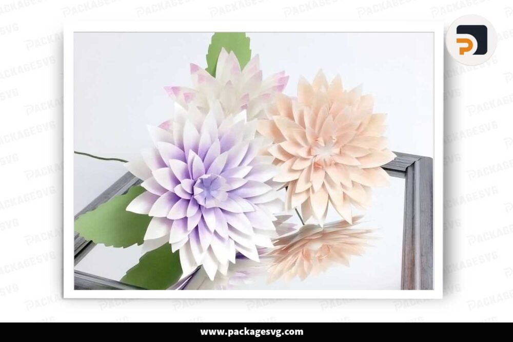 Dahlia Flower Paper, SVG Template For Cricut LHHDJZAC
