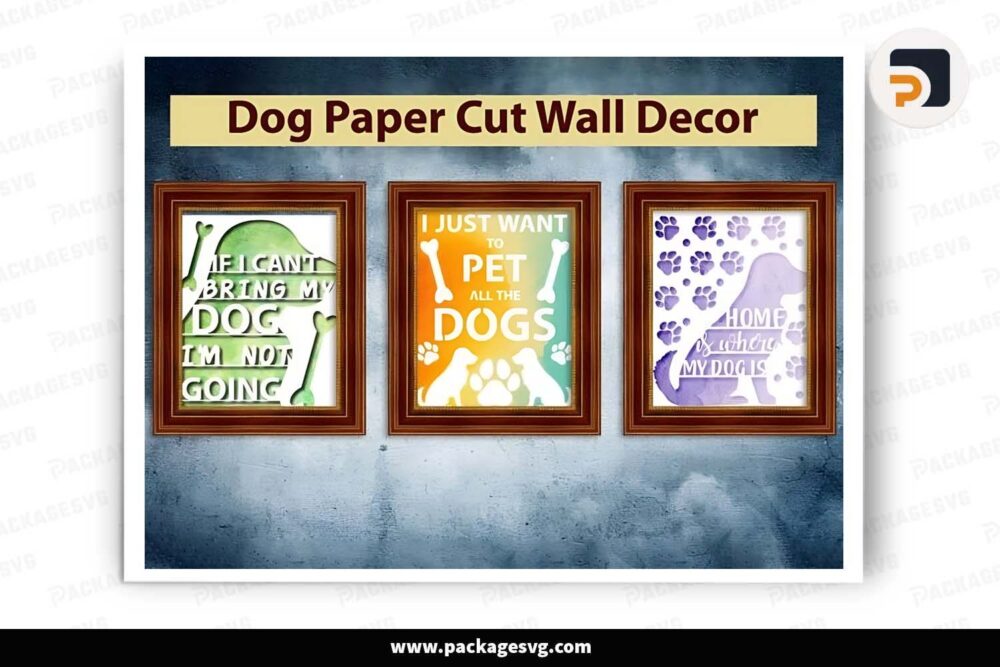 Dog Paper Cut Wall Decor Bundle LI3Y4PPO
