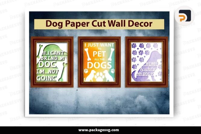 Dog Paper Cut Wall Decor Bundle LI3Y4PPO