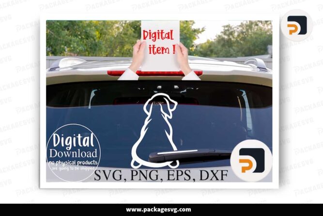 Dog Wagging Tail Window Decal, Car Rear Wiper Sticker LHPMEM1G