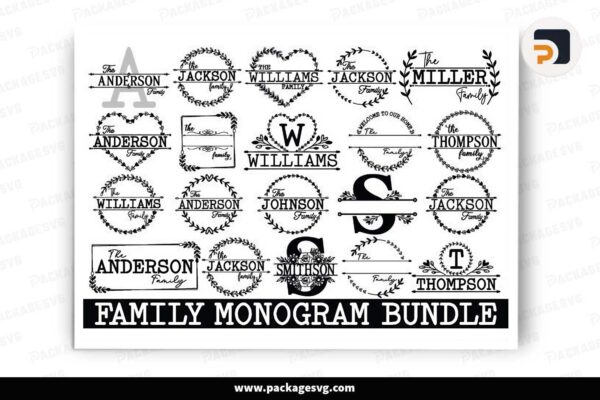 Family Monogram Svg Bundle Free Download