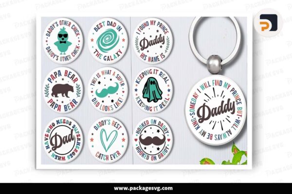 Father's Day Keychain SVG Bundle Free Download