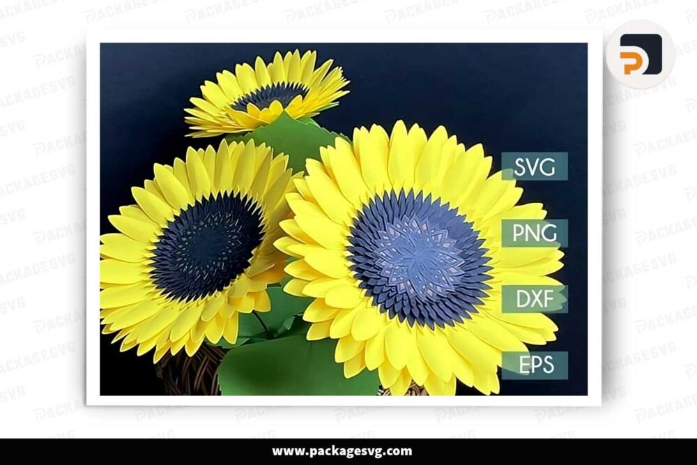 Giant Sunflower Paper, Flower Template For Cricut LHO59N27