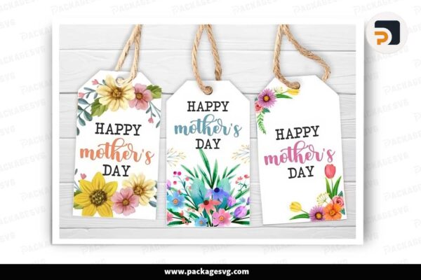 Mother's Day Gift Tags, SVG Template Free Download