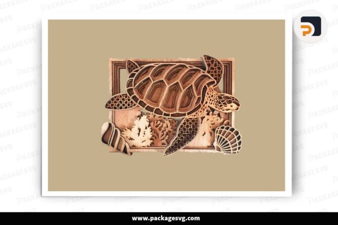 Multilayer Mandala Sea Turtle, SVG Template For Cricut LIBETTZ2