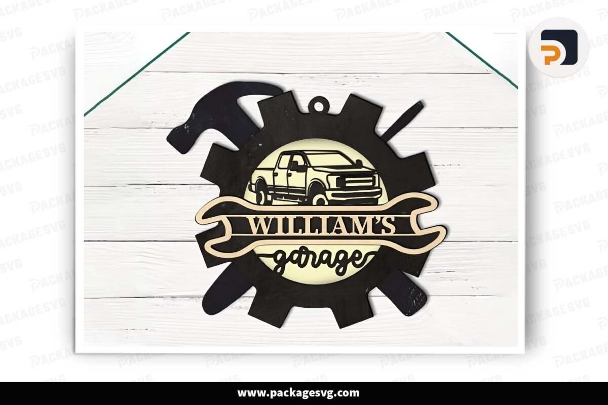 Personalized Garage Sign, SVG Template For Cricut Free Download