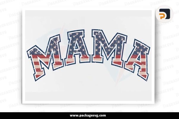 Retro Mom American PNG, Mama 4th of July Design Free Download