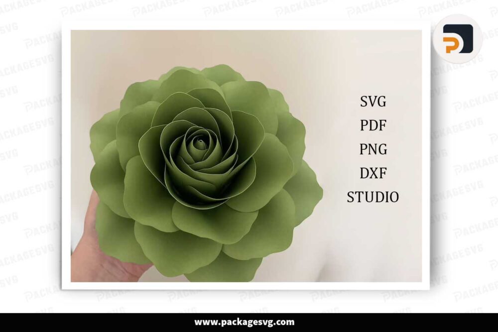 Rose DIY Flower Paper, SVG Template For Cricut LHO7UWH7