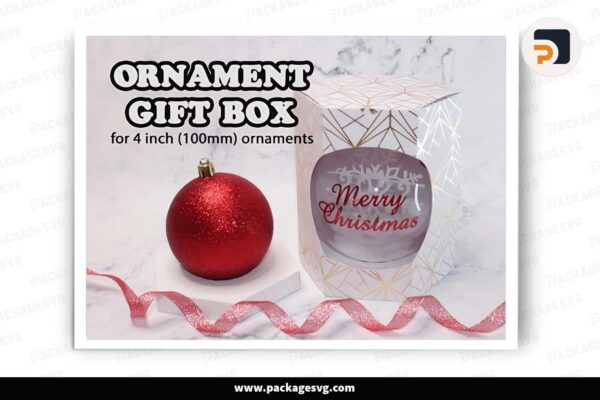 Round Ornament Box, SVG Template For Cricut Free Download