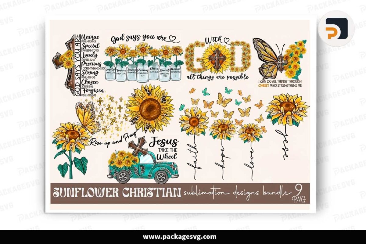 Sunflower Christian Sublimation Bundle Free Download