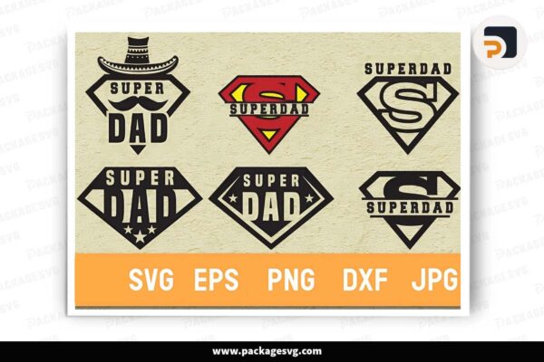 Super Dad Bundle, Happy Father's Day Design Free Download
