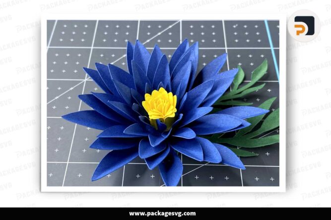 Water Lily Flower Paper, SVG Template For Cricut LHO6P0GX