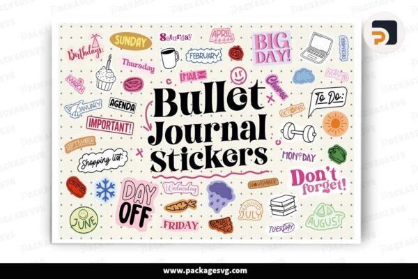 Bullet Journal Sticker Set Free Download