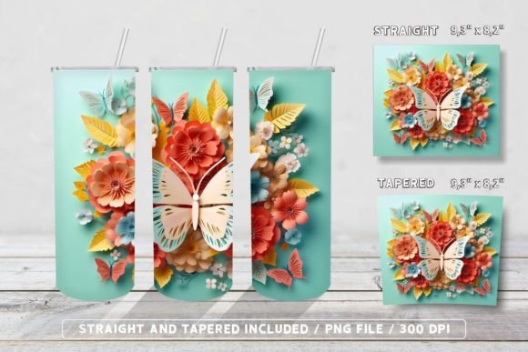 3D-Flowers-with-Butterflies-Tumbler-Wrap-Graphics-70533383-9-580x387