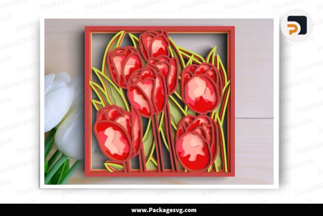 3D Layered Mandala Tulip, Flower Template For Cricut LJ57G97C