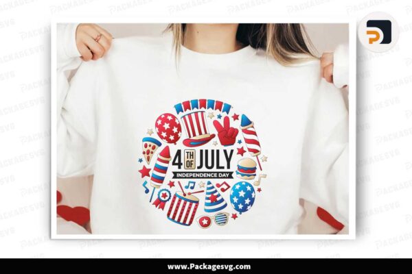 4th of July Round SVG, America Shirt Design Free Download