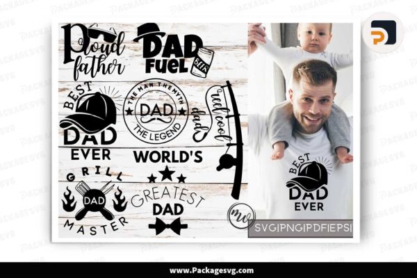 Father's Day Quote Bundle, 7 T-Shirt Designs Free Download