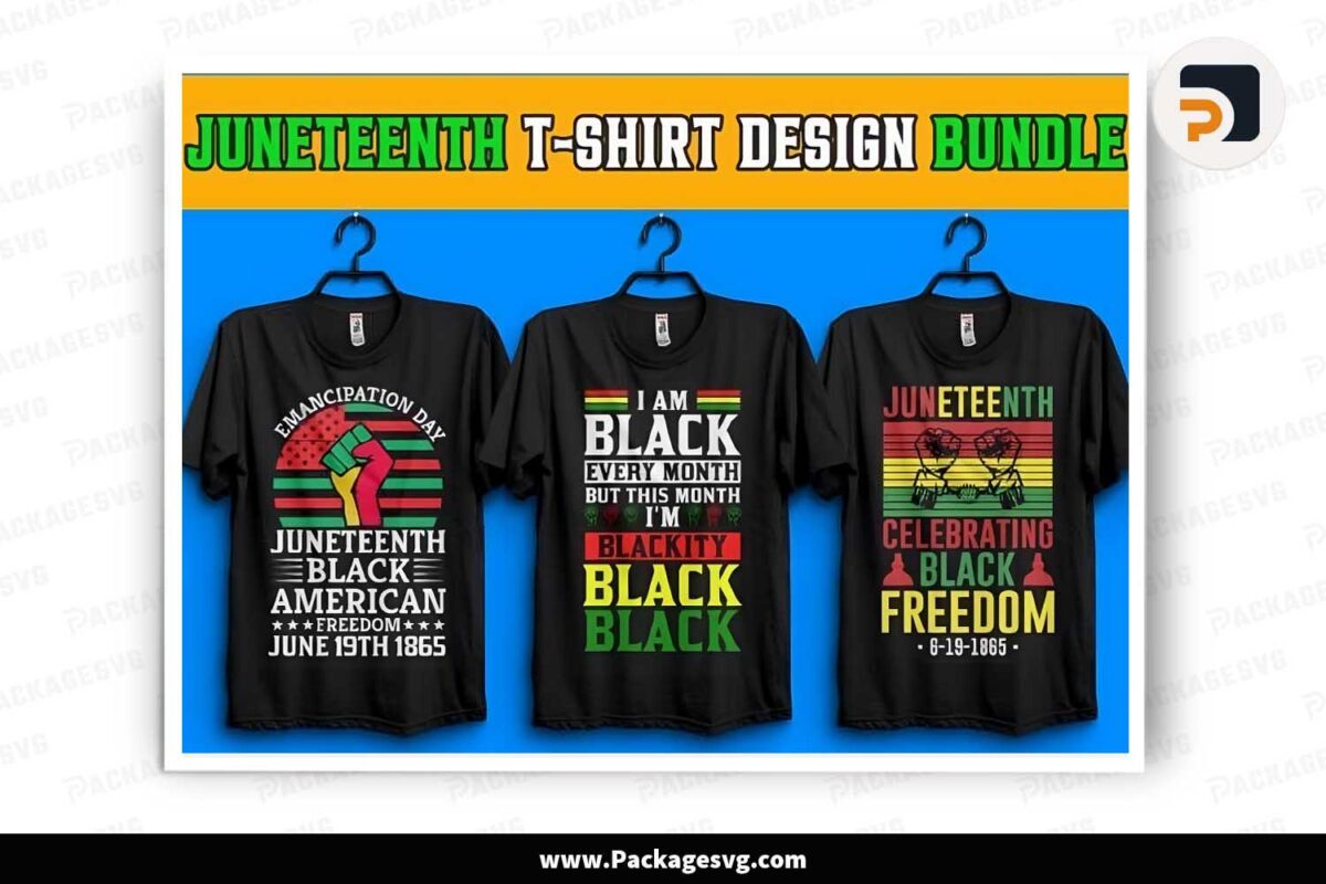 Juneteenth Bundle, 3 T-shirt Designs Free Download