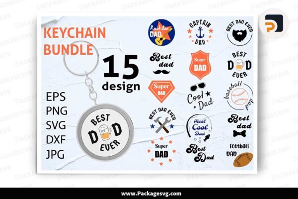 Keychain Dad SVG Bundle, 15 Best Dad Designs Free Download