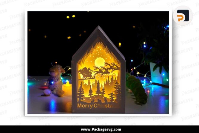 Merry Christmas Lanterns, Santa Deer Light Box Designs LJ6FGDWL