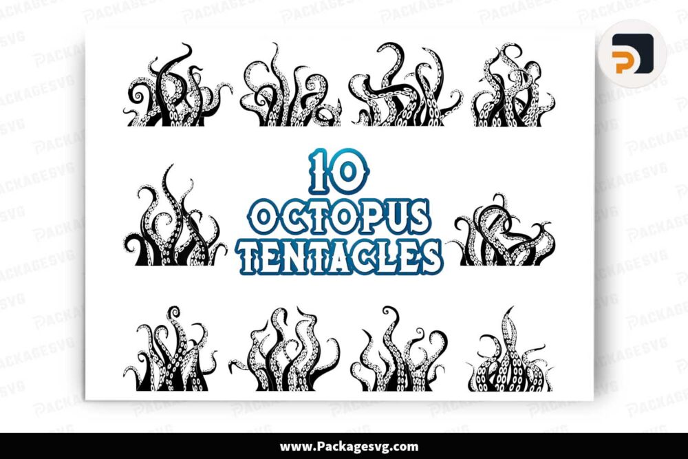 Octopus Tentacles Bundle, 10 Svg File for Cut LK64W4D5