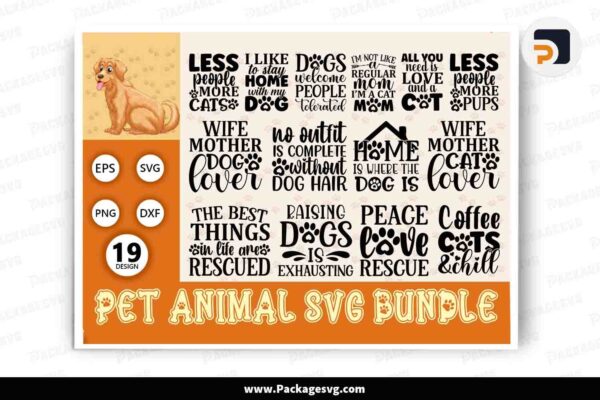 Pet Animal SVG Bundle, 19 Dog Designs Free Download