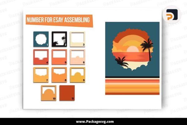 Tropical Sea Beach Shadow Box, Template Wall Decor Free Download