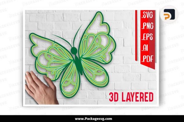 3D Layered Butterfly, SVG Paper Cut Free Download