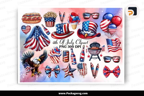 4th of July Sublimation Clipart Bundle Free Download