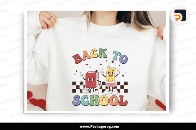 Back To School SVG, Retro Teacher Shirt Design LK3CLNKX